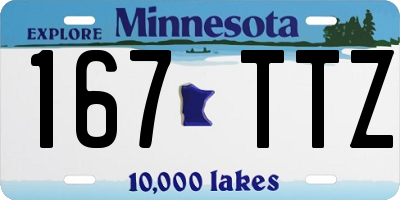 MN license plate 167TTZ