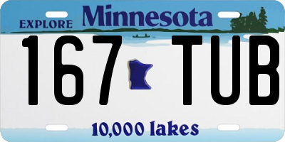 MN license plate 167TUB