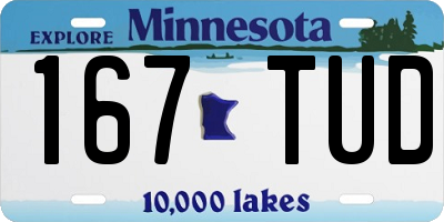 MN license plate 167TUD