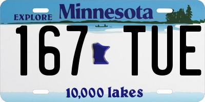 MN license plate 167TUE