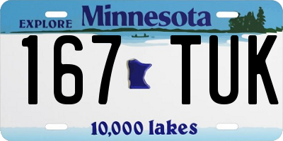 MN license plate 167TUK