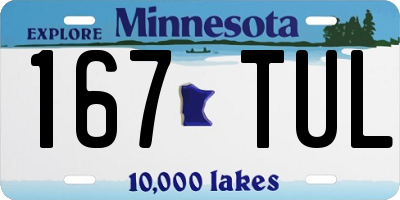 MN license plate 167TUL
