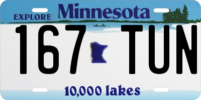 MN license plate 167TUN