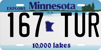MN license plate 167TUR
