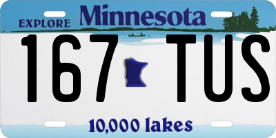 MN license plate 167TUS