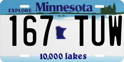 MN license plate 167TUW