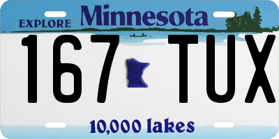MN license plate 167TUX