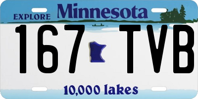 MN license plate 167TVB