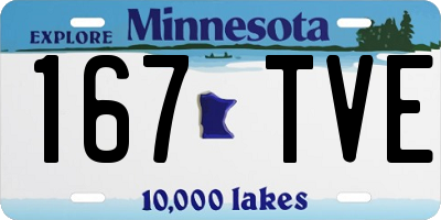 MN license plate 167TVE