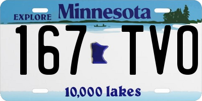 MN license plate 167TVO