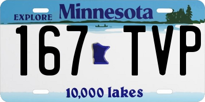 MN license plate 167TVP