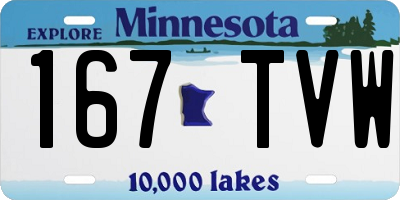 MN license plate 167TVW
