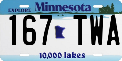 MN license plate 167TWA
