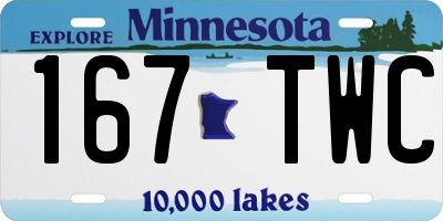 MN license plate 167TWC