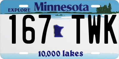 MN license plate 167TWK