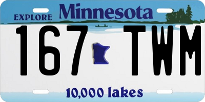 MN license plate 167TWM