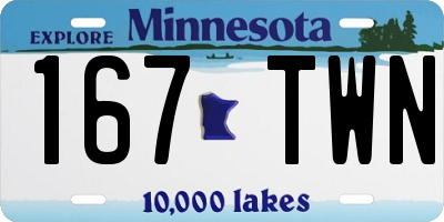 MN license plate 167TWN