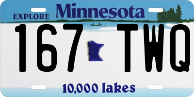 MN license plate 167TWQ