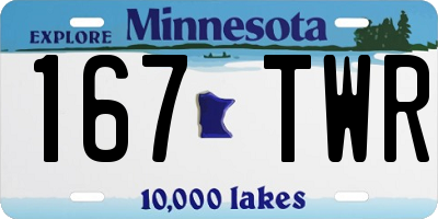 MN license plate 167TWR