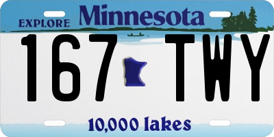 MN license plate 167TWY