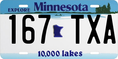 MN license plate 167TXA