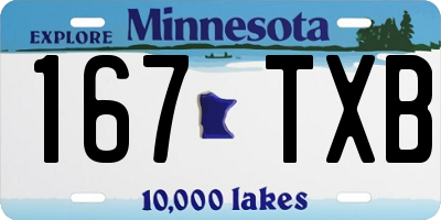 MN license plate 167TXB