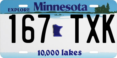 MN license plate 167TXK