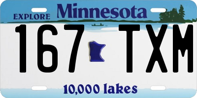 MN license plate 167TXM