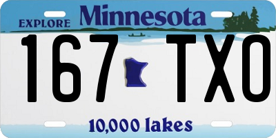 MN license plate 167TXO