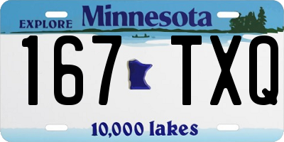 MN license plate 167TXQ