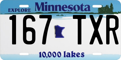 MN license plate 167TXR