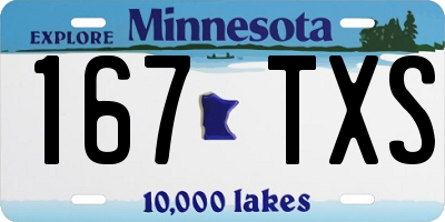 MN license plate 167TXS