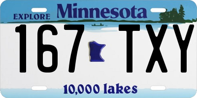 MN license plate 167TXY