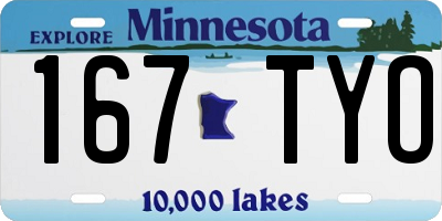 MN license plate 167TYO