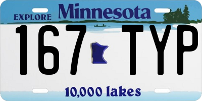 MN license plate 167TYP