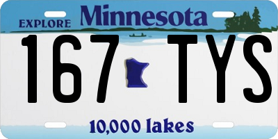 MN license plate 167TYS