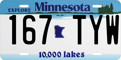 MN license plate 167TYW