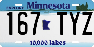 MN license plate 167TYZ