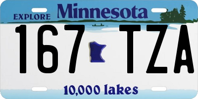 MN license plate 167TZA