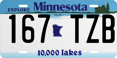 MN license plate 167TZB
