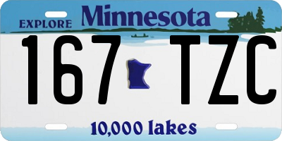 MN license plate 167TZC