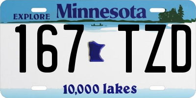 MN license plate 167TZD