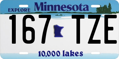 MN license plate 167TZE