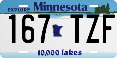 MN license plate 167TZF