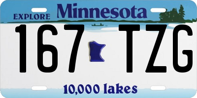 MN license plate 167TZG