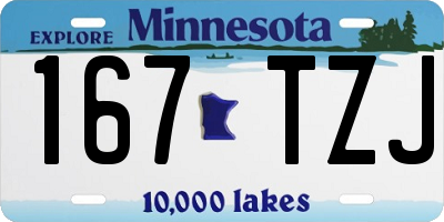 MN license plate 167TZJ