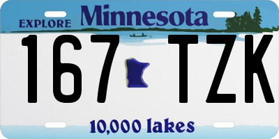MN license plate 167TZK