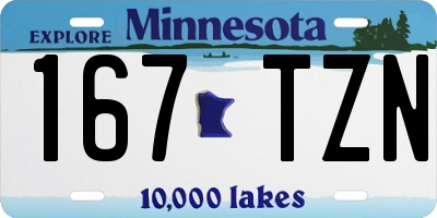 MN license plate 167TZN