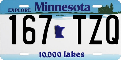 MN license plate 167TZQ