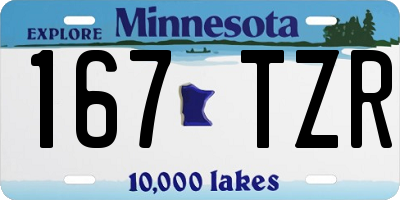 MN license plate 167TZR